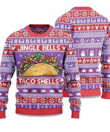 2025 Jingle Bells Taco Shells Ugly Christmas Sweater