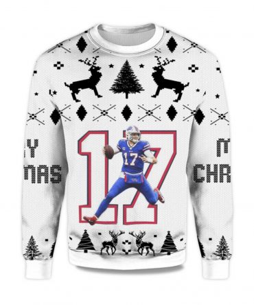 2025 Josh Allen No.17 Bills Ugly Christmas Sweater
