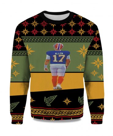 2025 Josh Allen Quarterback Ugly Christmas Sweater