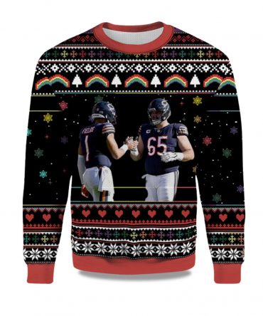 2025 Justin Fields Cody Whitehair Chicago Bears Ugly Sweater