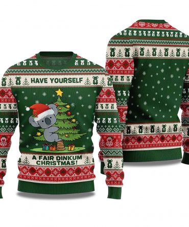 2025 Koala Have Yourself A Fair Dinkum Christmas Ugly Sweater