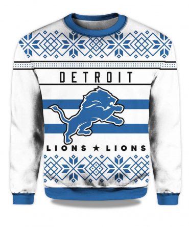 2025 Lions Football Ugly Christmas Sweater