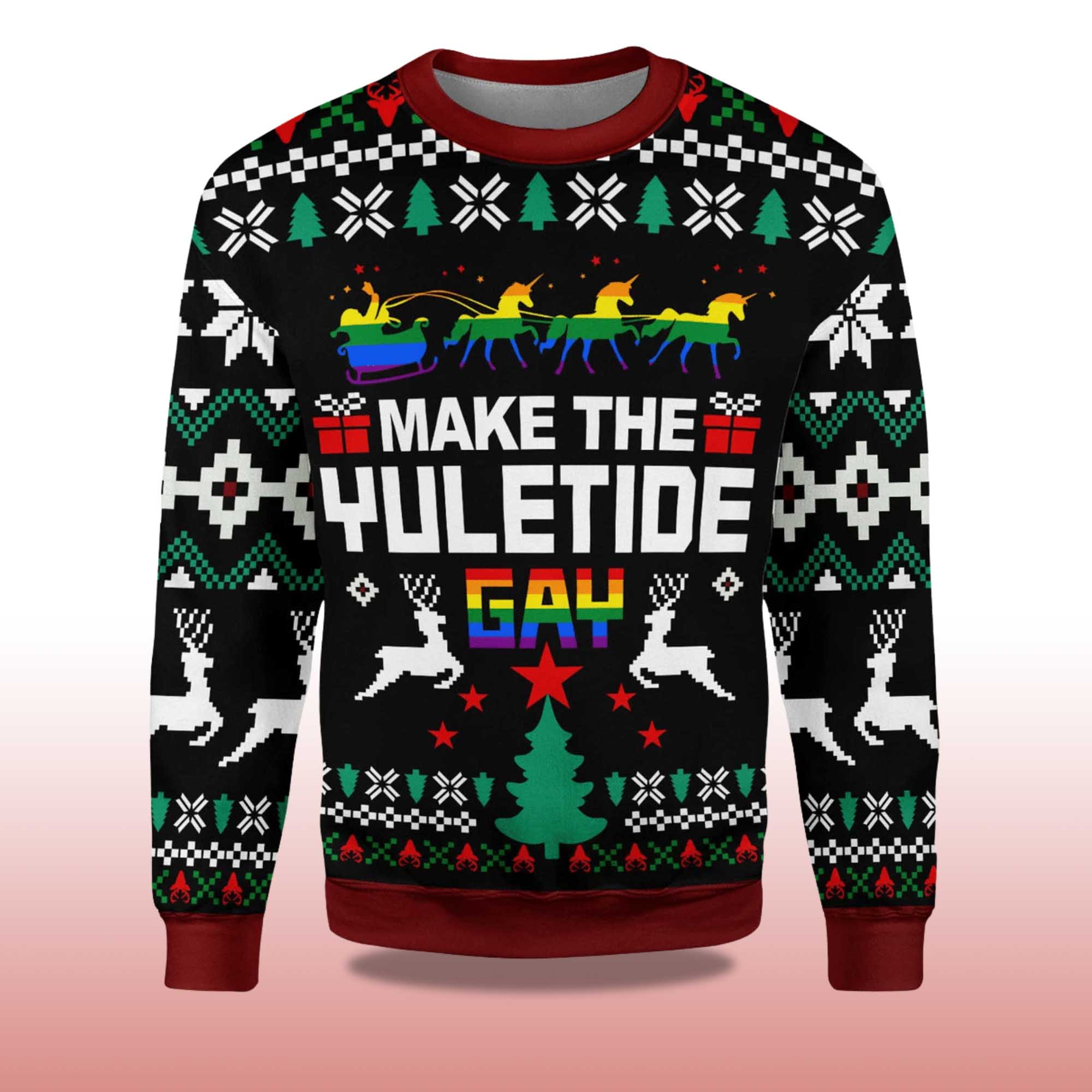 2025 Make The Yuletide Gay Christmas Ugly Sweater - Image 2