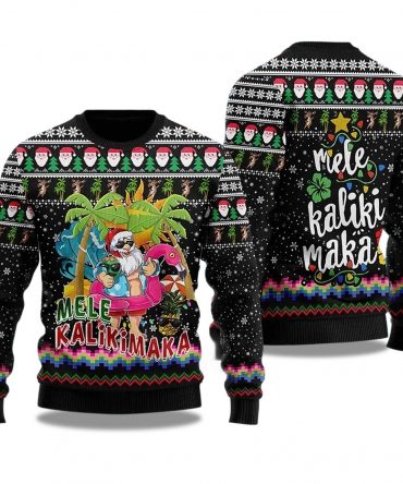 2025 Mele Kalikimaka Santa Claus Ugly Christmas Sweater