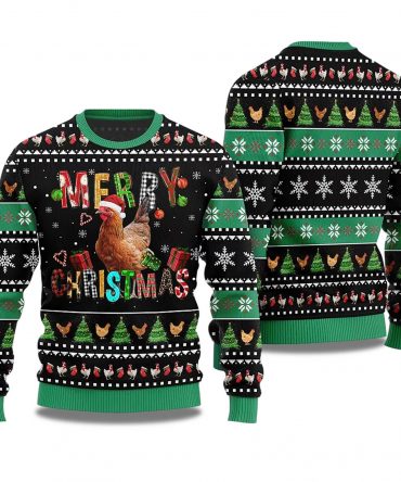 2025 Merry Christmas Chicken Ugly Christmas Sweater