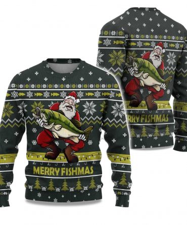 2025 Merry Fishmas Ugly Christmas Sweater