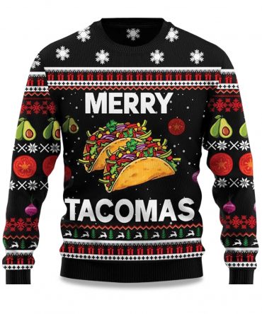 2025 Merry Tacomas Ugly Christmas Sweater