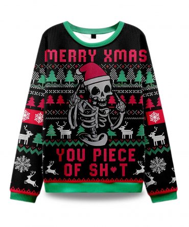 2025 Merry Xmas You Piece Of Sht Ugly Christmas Sweater