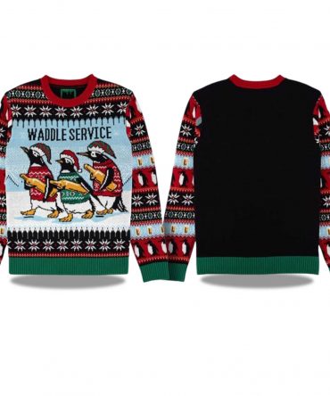 2025 Penguin Waddle Service Christmas Ugly Sweater