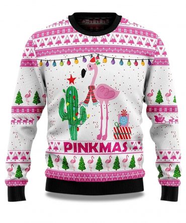 2025 Pinkmas Flamingo Christmas Ugly Sweater