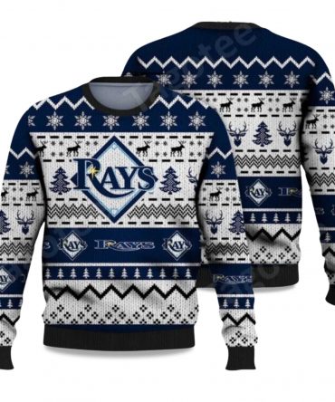2025 Rays Reindeer Snowflake Ugly Christmas Sweater