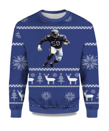 2025 Roquan Smith Chicago Bears Ugly Christmas Sweater