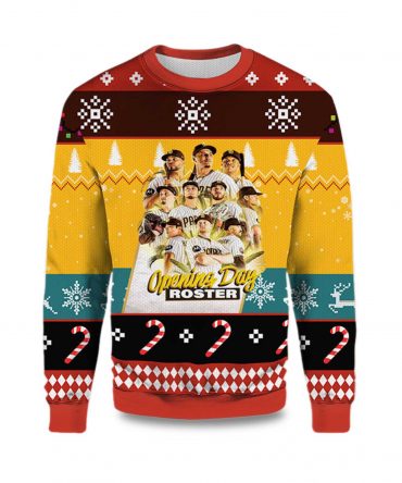 2025 San Diego Padres Opening Day Roster Ugly Christmas Sweater