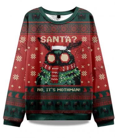 2025 Santa No It's Mothman Ugly Christmas Sweater