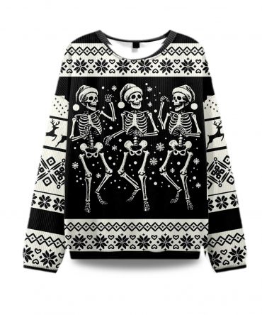 2025 Skeleton Dance Ugly Christmas Sweater