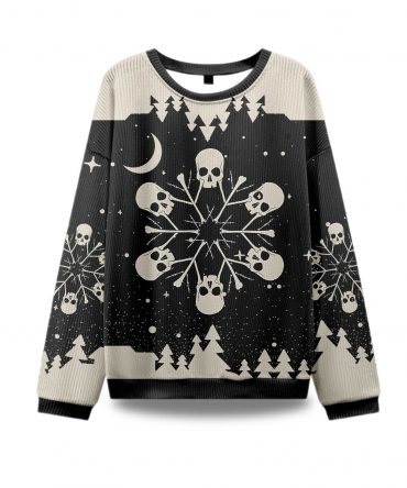 2025 Snowflake Skull Ugly Christmas Sweater