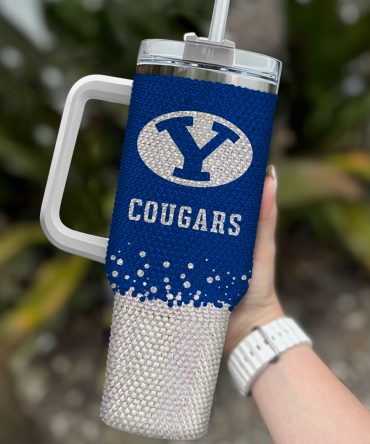 Dazzling Cougars Tumbler with Handle - Show Your Team Spirit!