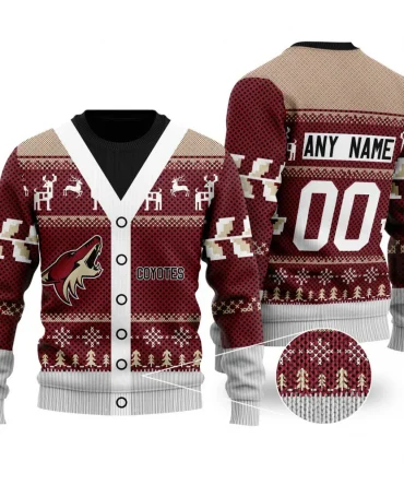 NHL Arizona Coyotes | Personalized Name &amp; Number Unisex Sweater For Christmas Season