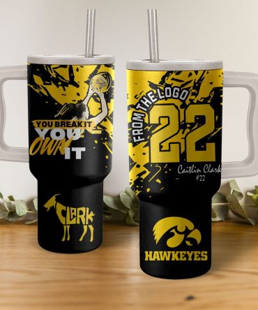 Stylish Hawkeyes Insulated Tumbler with Handle - Perfect for Fans