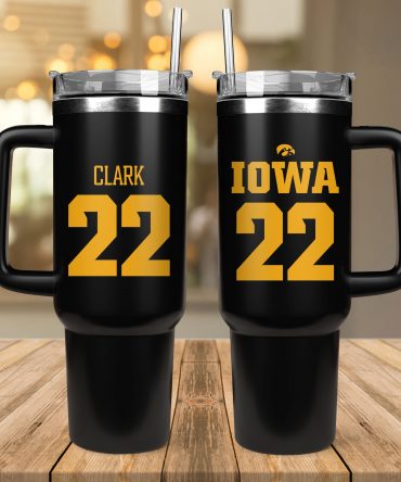 Iowa 22 Personalized Travel Mug with Handle & Straw - Perfect Gift