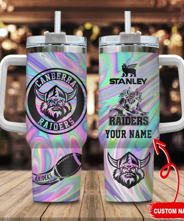 Customizable Canberra Raiders Tumbler - Personalized Name, Vibrant Design