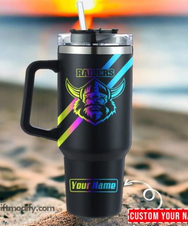 Custom Name Viking Tumbler - Personalized Travel Mug with Handle & Straw
