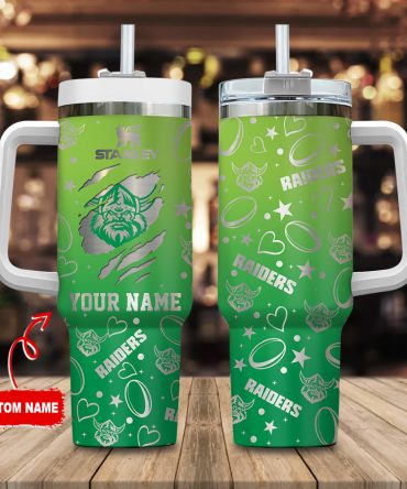 Custom Name Raider Tumbler - Personalized Insulated Cup with Handle & Straw
