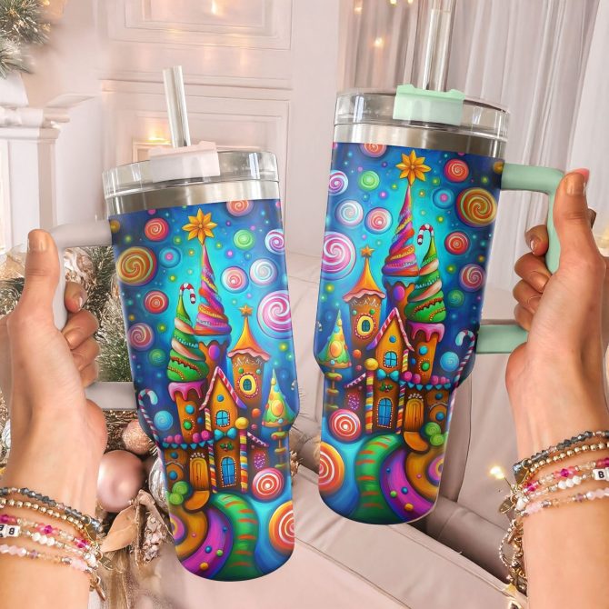 Candy Kingdom Christmas Custom Stanley Quencher 40oz Stainless Steel Tumbler With Handle - Image 2