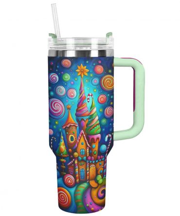Candy Kingdom Christmas Custom Stanley Quencher 40oz Stainless Steel Tumbler With Handle