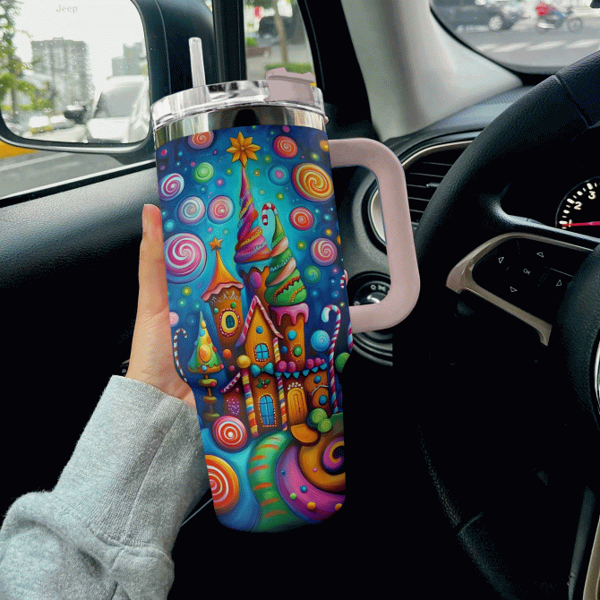 Candy Kingdom Christmas Custom Stanley Quencher 40oz Stainless Steel Tumbler With Handle - Image 3