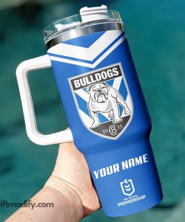 Custom Bulldogs Tumbler with Handle – Personalized Name Design