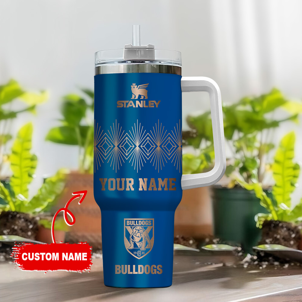 Custom Stanley Bulldog Tumbler - Personalized Name, Insulated Mug with Handle - Image 2