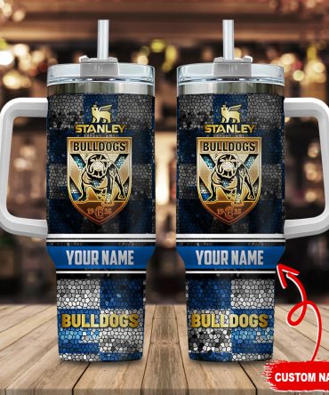 Custom Bulldog Design Tumbler with Handle - Personalized Gift for Dog Lovers