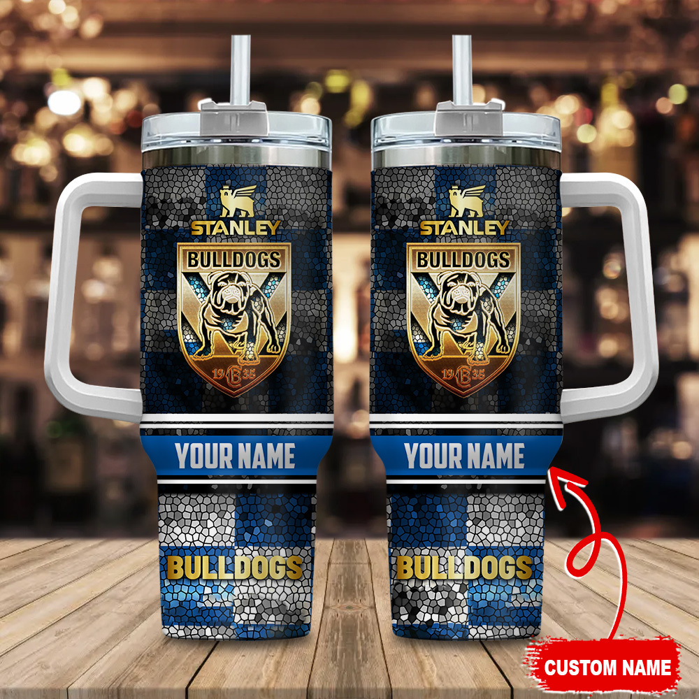Custom Bulldog Design Tumbler with Handle - Personalized Gift for Dog Lovers