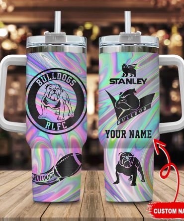 Custom Bulldogs RLFC Tumbler with Handle - Personalized Name & Unique Design