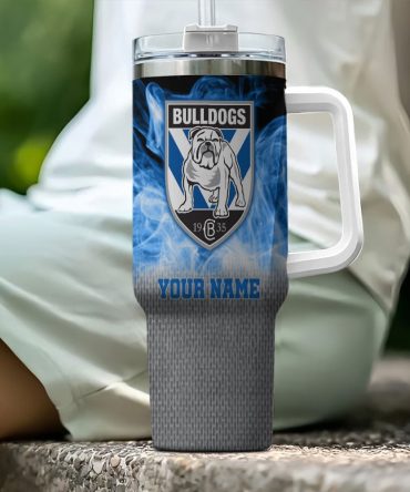 Custom Bulldogs Tumbler with Handle - Personalized Sports Fan Gift