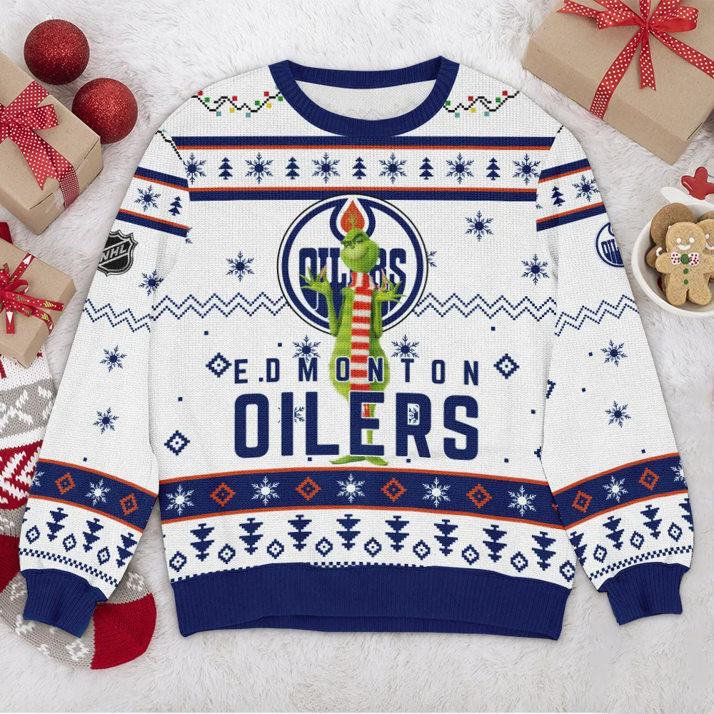 Special Release Edmonton Oilers NHL Ugly Sweater All Over Prints Christmas Season HONHL170924SW28EO