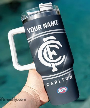 Personalized Carlton FC Tumbler - Custom Name & Logo Design