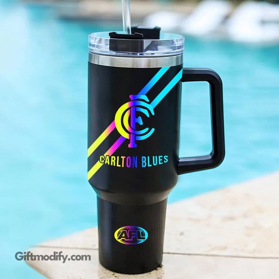Customizable Carlton Blues Tumbler with Handle - Personalized Drinkware Gift - Image 2