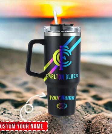 Customizable Carlton Blues Tumbler with Handle - Personalized Drinkware Gift