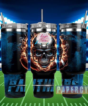 Cool Skull Football Tumbler - Insulated, Durable, Perfect for Game Day Fans