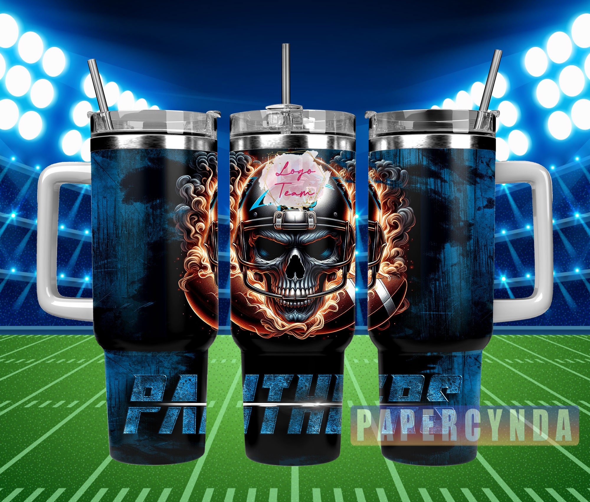 Cool Skull Football Tumbler - Insulated, Durable, Perfect for Game Day Fans
