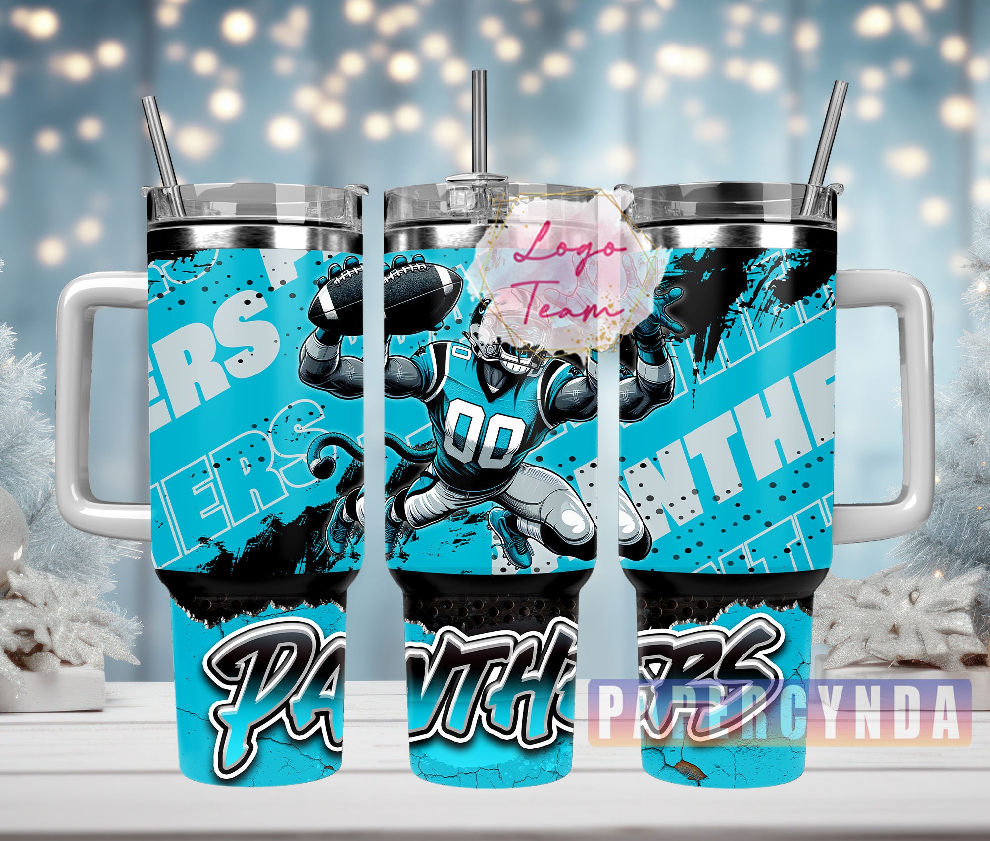 Dynamic Panthers Football Tumbler - Keep Drinks Hot or Cold, Ultimate Fan Gift