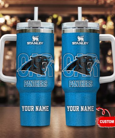Custom Carolina Panthers Stanley Tumbler with Handle – Personalized Fan Gift