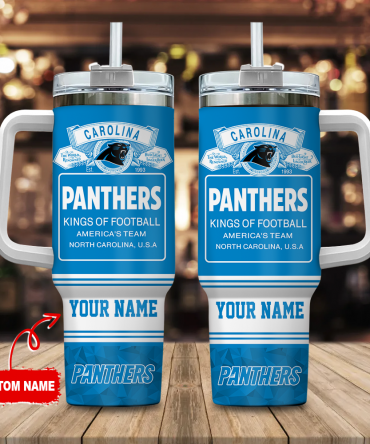 Customizable Panthers Insulated Tumbler with Handle - Perfect for Fans