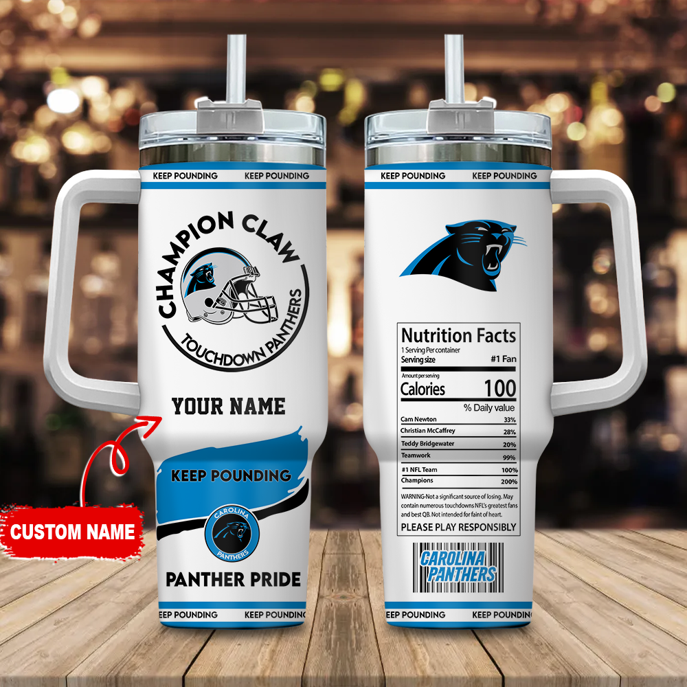 Custom Name Champion Claw Mug - Touchdown Panthers Fan Gift