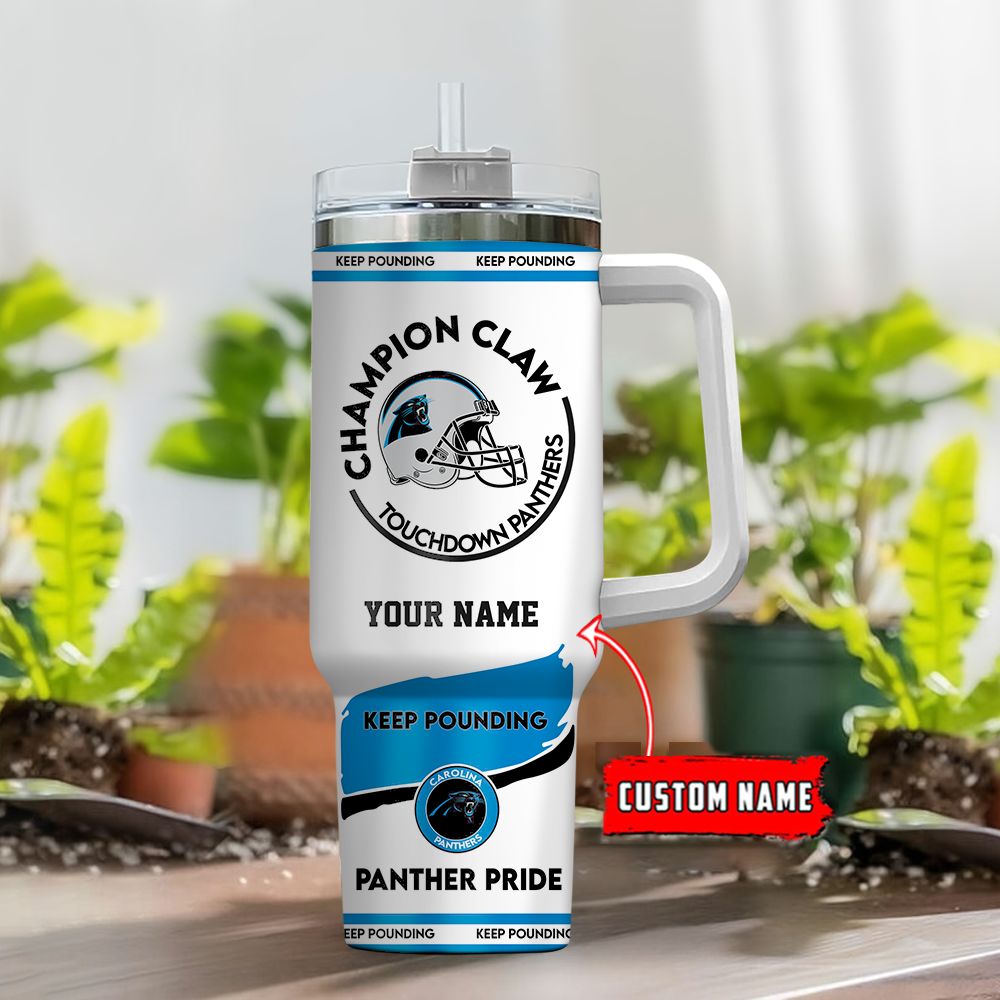 Custom Name Champion Claw Mug - Touchdown Panthers Fan Gift - Image 2