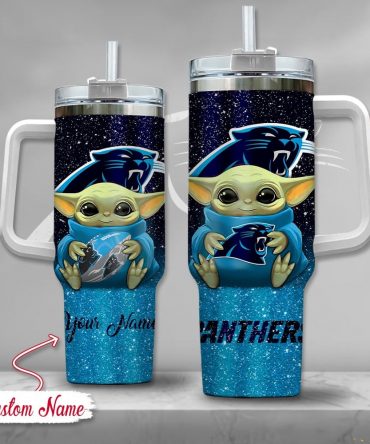 Custom Name Baby Alien Sports Fan Tumbler - Personalized 40oz Glitter Cup with Handle & Straw