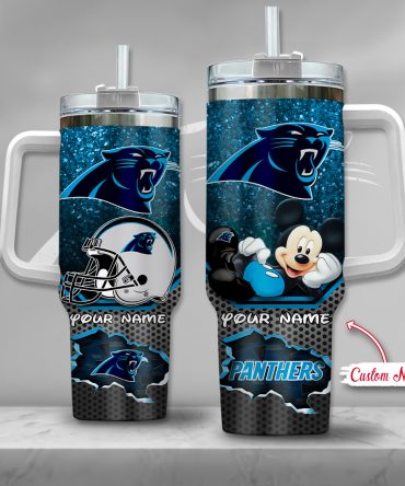 Custom Name Tumbler - Panthers & Mickey Design - Perfect Gift for Fans