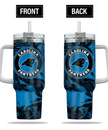 NFL Carolina Panthers Insulated Travel Tumbler with Handle & Straw - 40oz